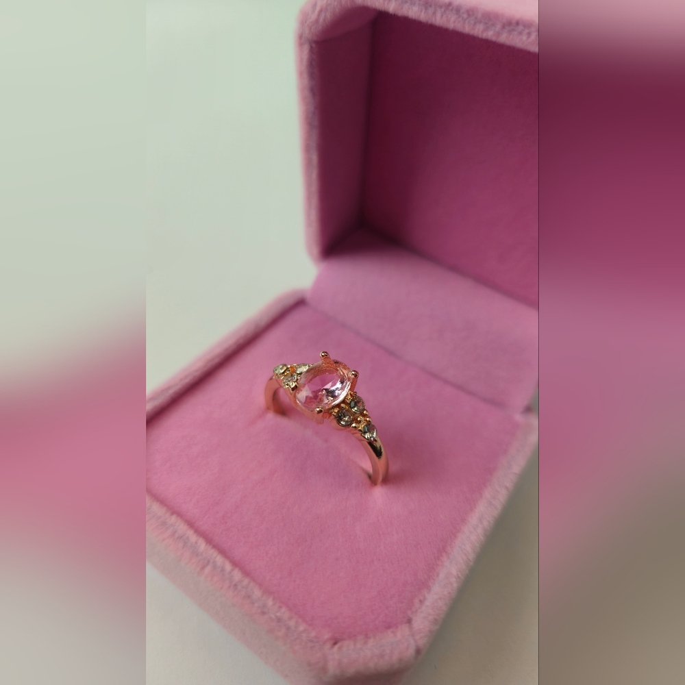 Rose Gold Pink Gemstone Ring